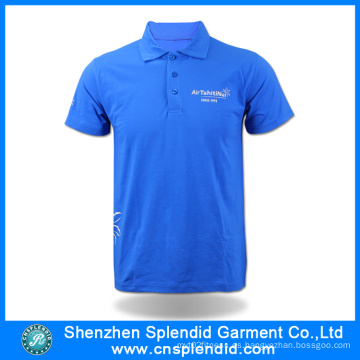 Polo de algodón azul promocional de los hombres al por mayor de Shenzhen